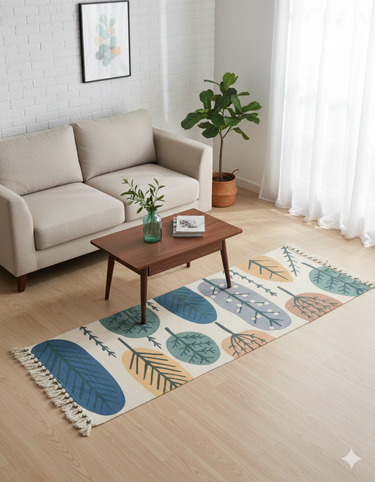 Print Cotton Linen Tassel Long Carpet for Home, Living Room,  "dt-950"