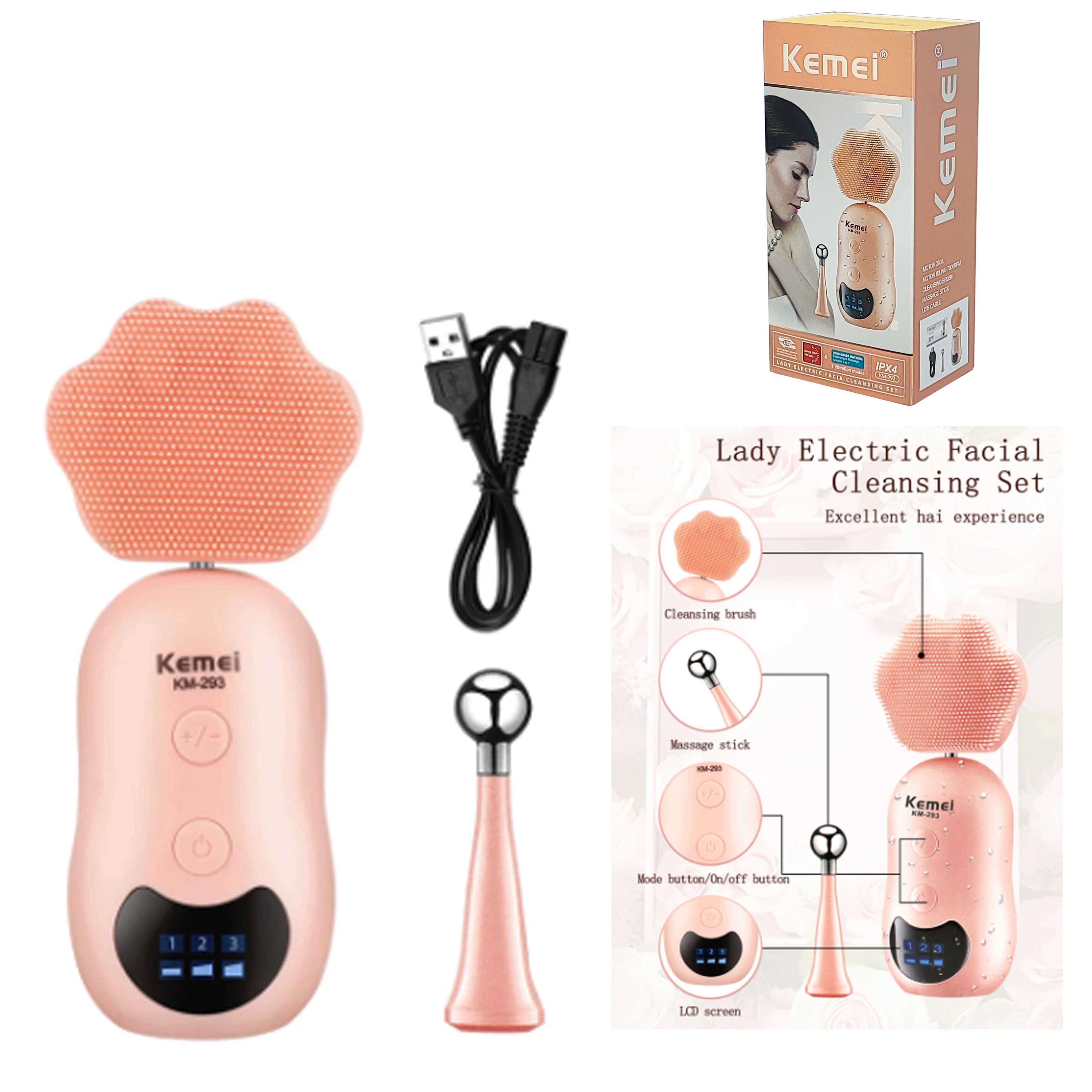 Lady Electric Facial Cleansing Set "KM-293"
