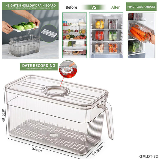 New Fridge Organizer With Freshness Timer Lid  "dt-32"