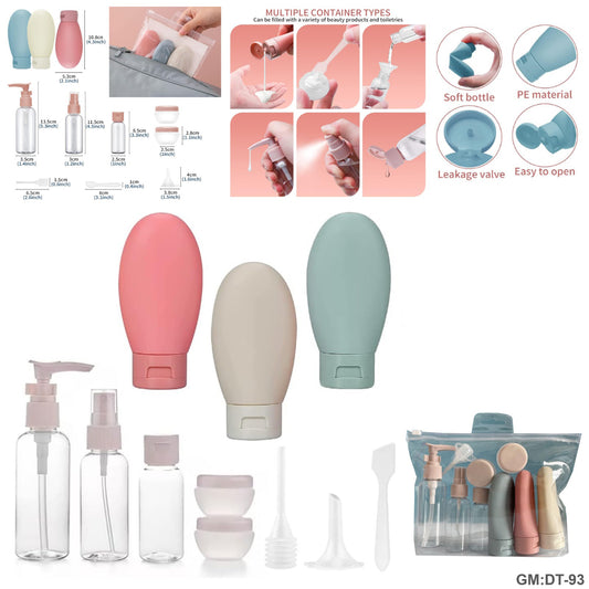 Silicone Travel Bottles for Toiletries 11Pcs BPA Free Leak Proof "dt-93"