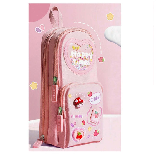 3-layer 6 Pockets Pencil Case "DT-BW1075"