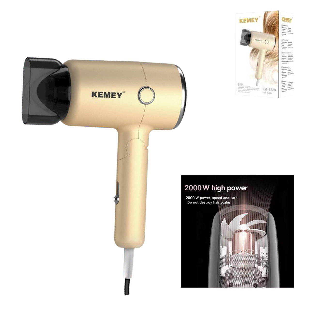 Hair Dryer KM-6838 "KM-6838"