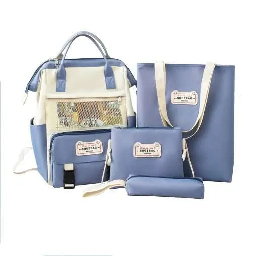 4 in 1 girls backpack set with front mesh pocket "276-8"
