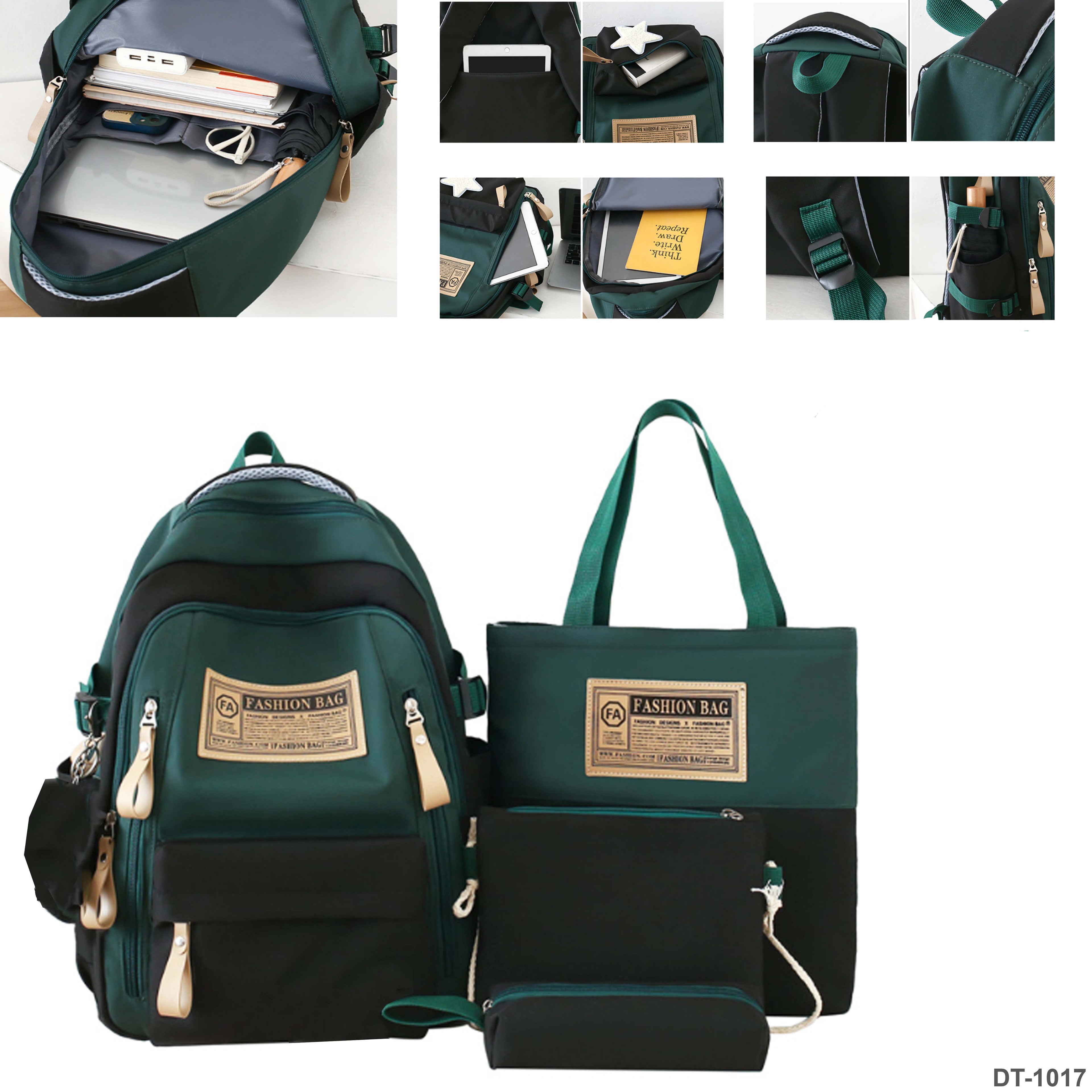 4pcs school bag with handbag, shoulder bag and pencil case "DT-1017"