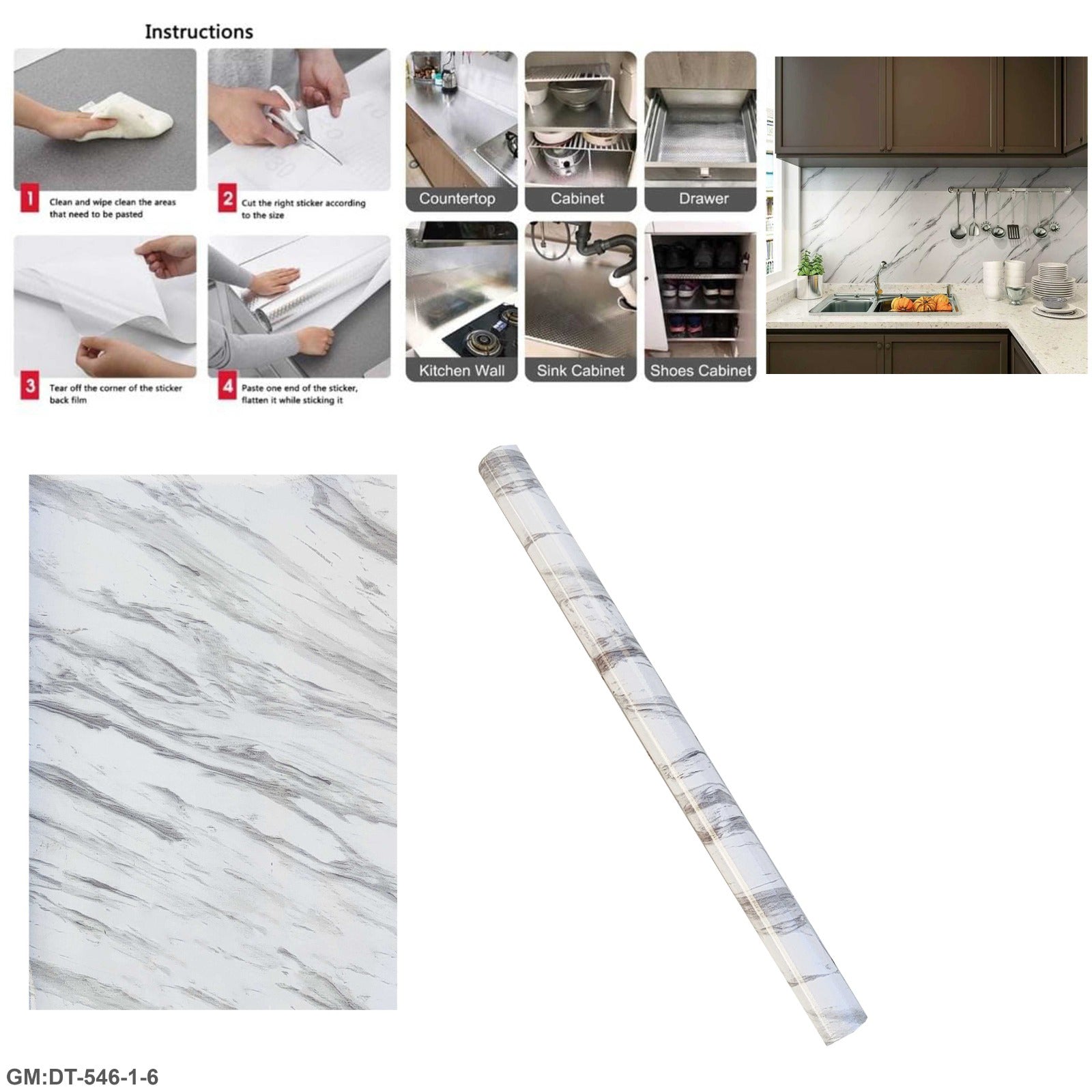 Self-adhesive Wallpaper Stickers Oil Proof, Waterproof "DT-546-1-6"