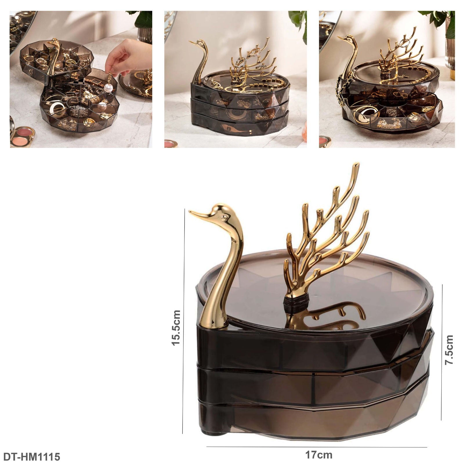 3 Layer Rotation Jewelry Box"DT-HM1115"