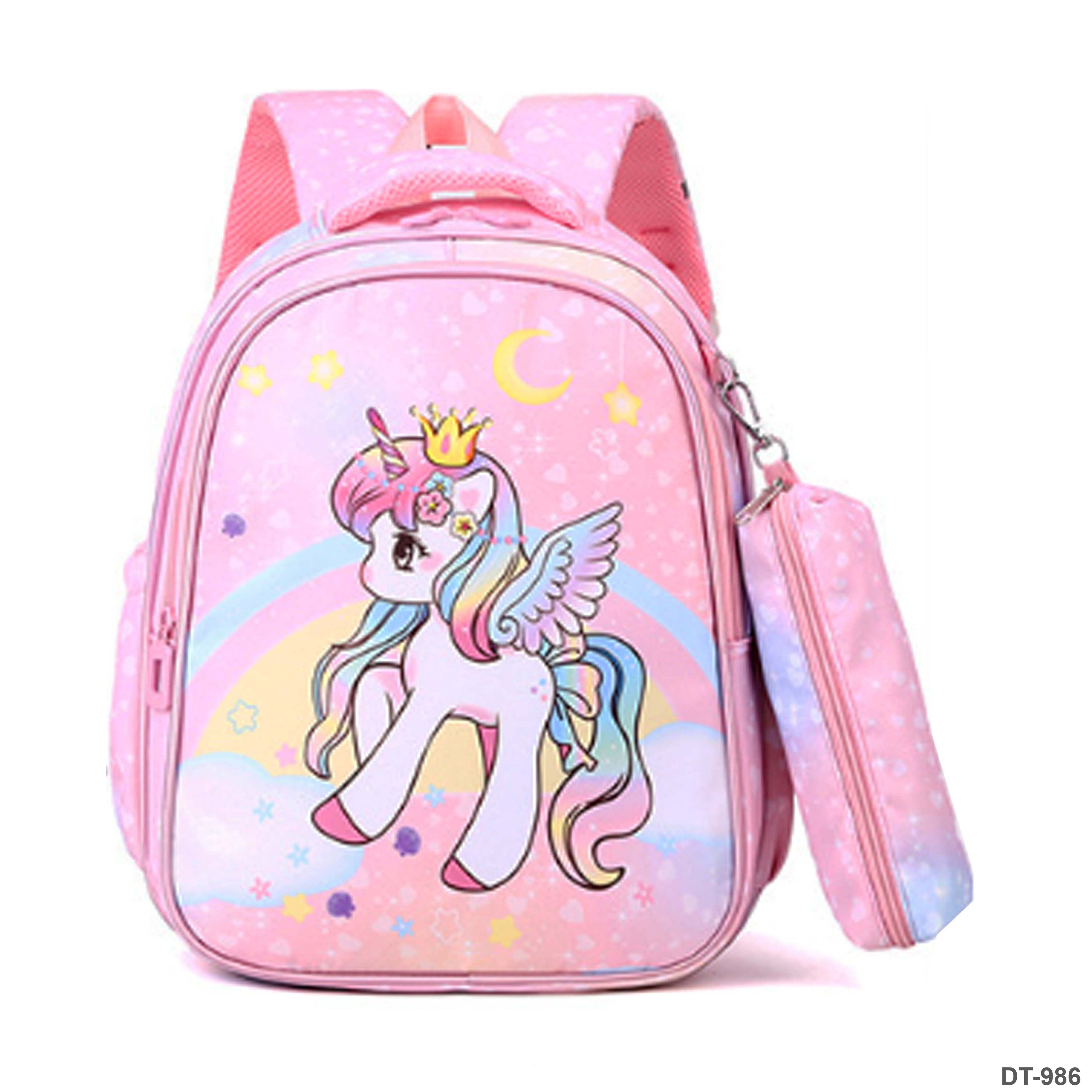Unicorn Cartoon Girl School Backpack "dt-b986"