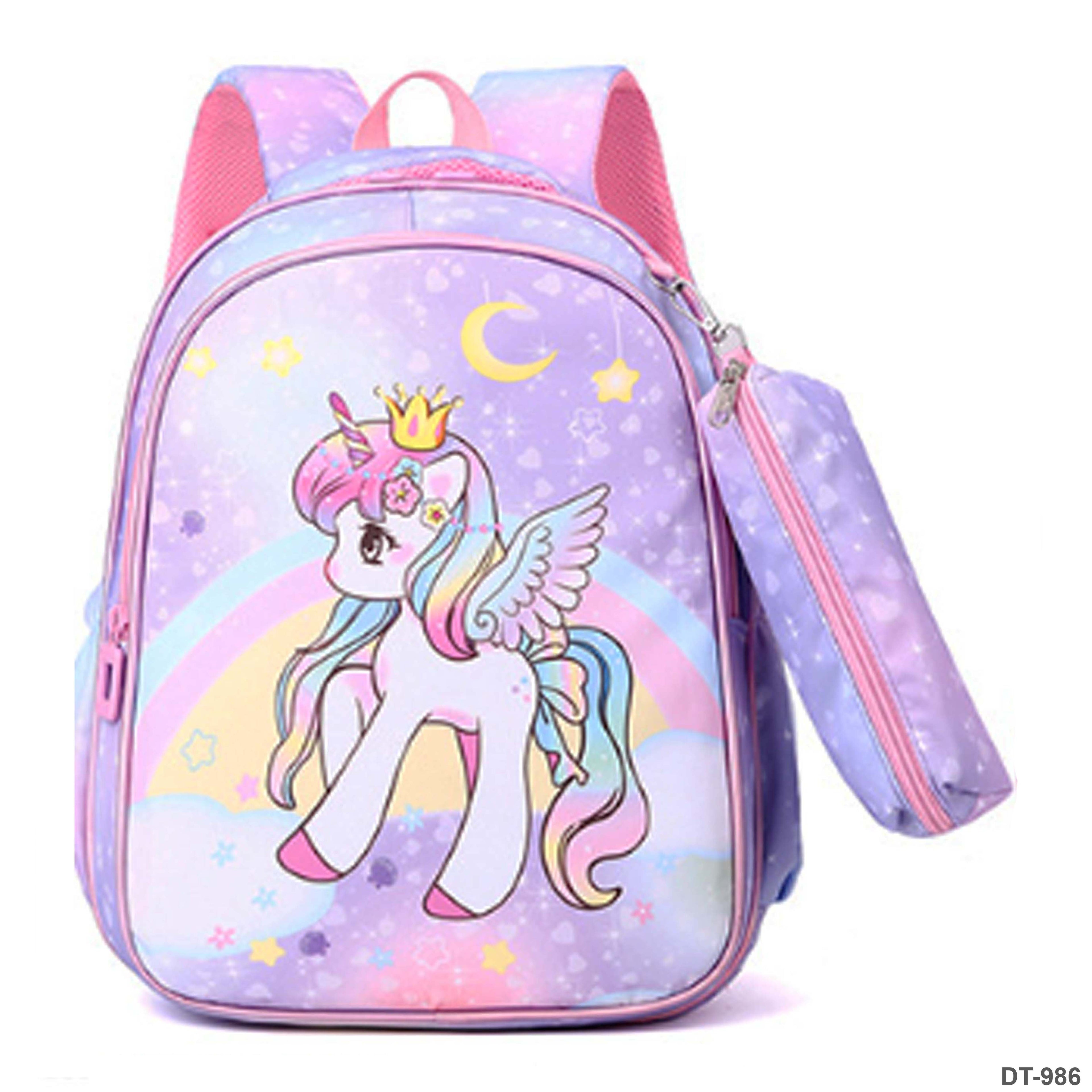 Unicorn Cartoon Girl School Backpack "dt-b986"