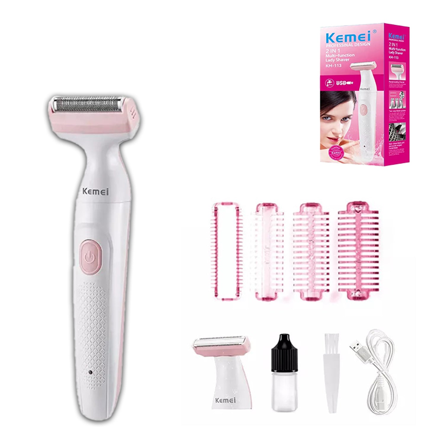 2 n 1 Multi-function Lady Shaver "KM-113"
