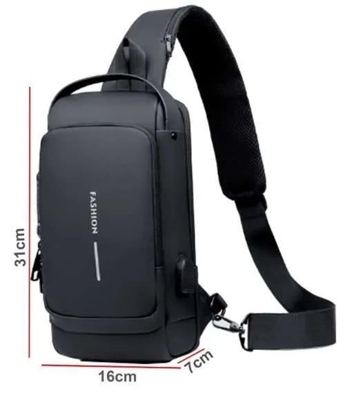 Single shoulder backpack USB &  Combination lock  "dt-52" - old Inactive