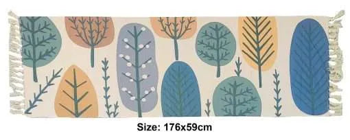 Print Cotton Linen Tassel Long Carpet for Home, Living Room,  "dt-950"