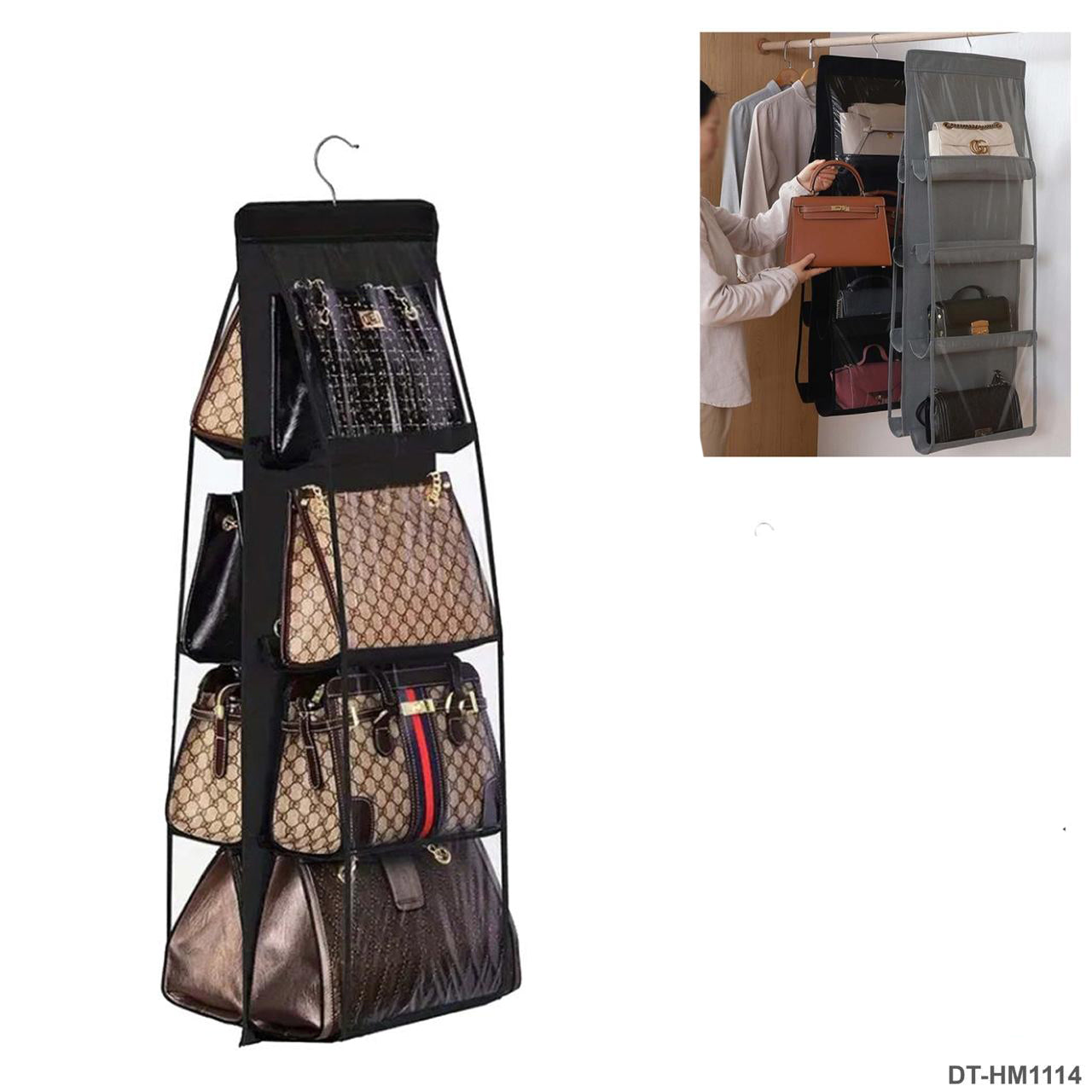 8-Pocket Hanging Handbag Organizer"DT-HM1114"